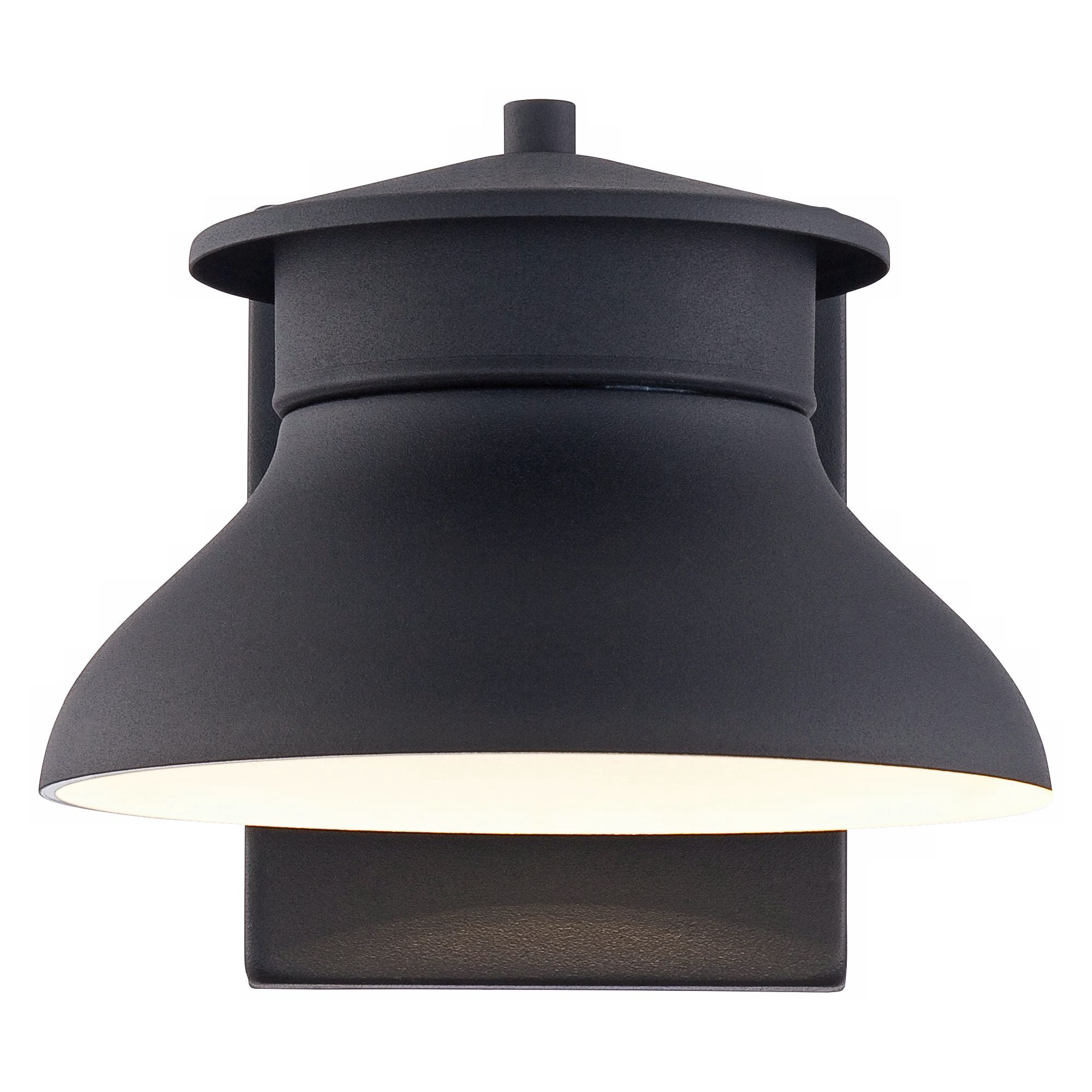 John Timberland Farmhouse Industrial Rustic Outdoor Barn Light Fixture Black LED Dusk to Dawn 6" for Exterior Deck House Porch Yard Patio Outside Roof