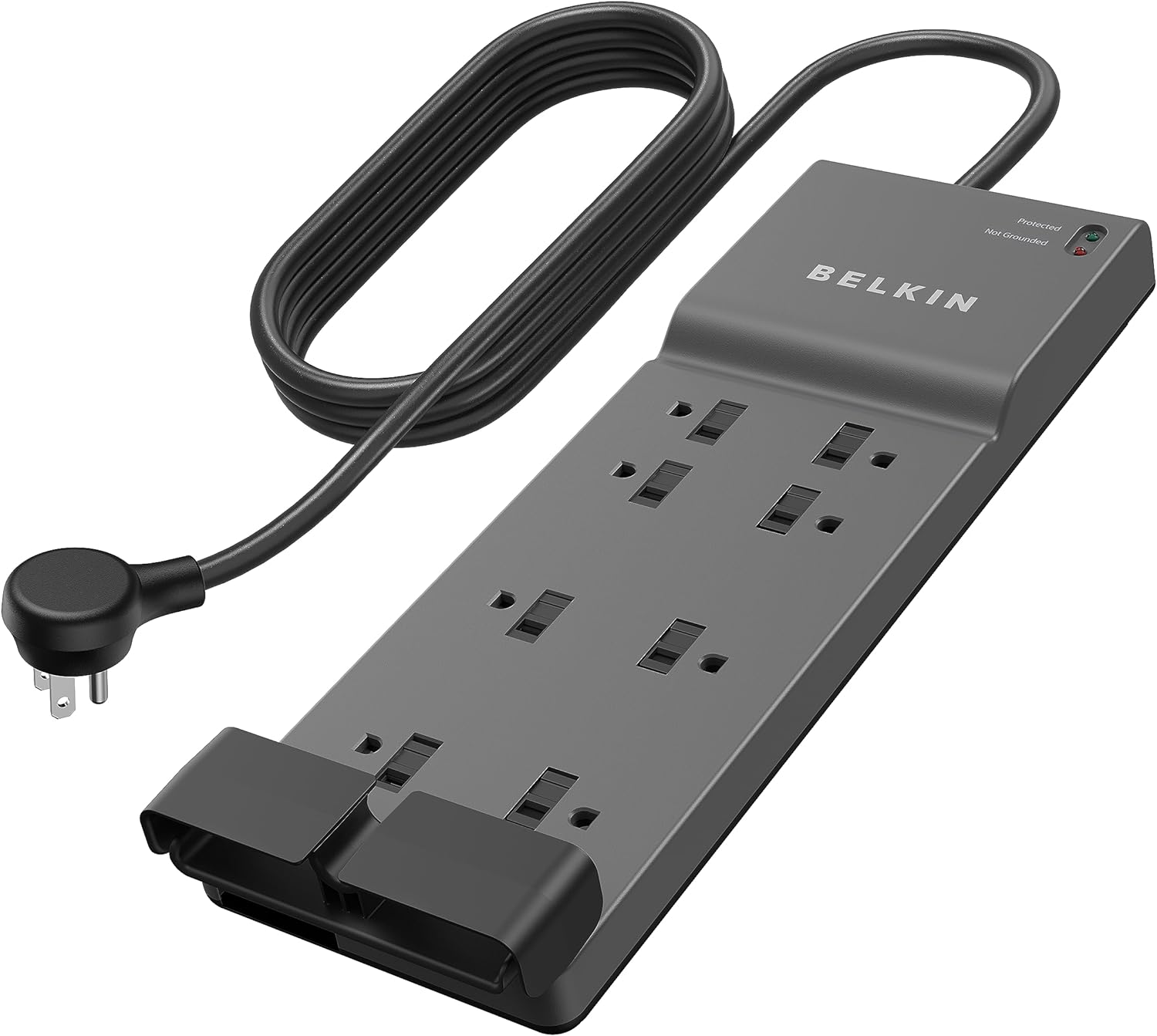 Belkin 8-Outlet Power Strip Surge Protector, 6 ft, Gray photo 1