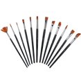 thumbnail image 2 of 12pcs Nylon Hair Drawing Brush Various Specification Short Rod Drawing Pens for Gouache Oil Painting, 2 of 11