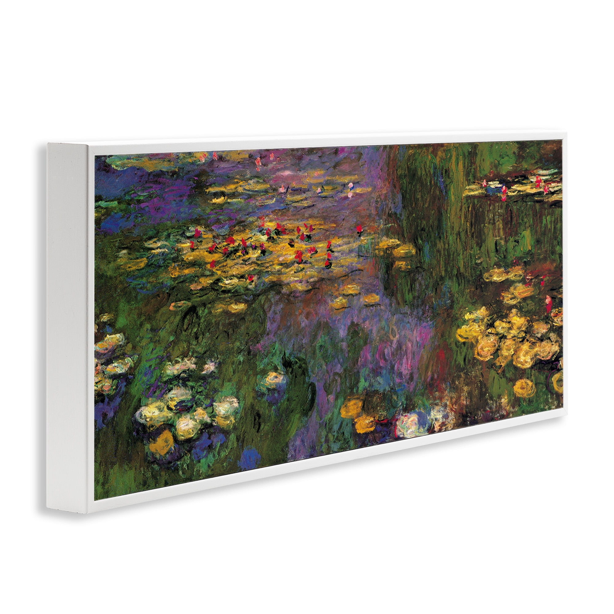 Stupell Industries Vibrant Traditional Water Lilies Botanical & Floral Painting White Framed Art Print Wall Art, 24 x 10