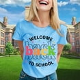 thumbnail image 2 of LUOGENLI T-shirts pour Femme pour Femmes T-shirts pour Dames à la Mode Rentrée des Classes Imprimé Manches Courtes Col Rond T-Shirt Tee T-shirts Femmes Grande Taille et Grande Stature Saint-Valentin Bleu Clair m, 2 of 4