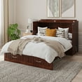 thumbnail image 2 of AFI Southampton Full Wood Murphy Bed Chest with Mattress, Drawer & Charger in Walnut, 2 of 21