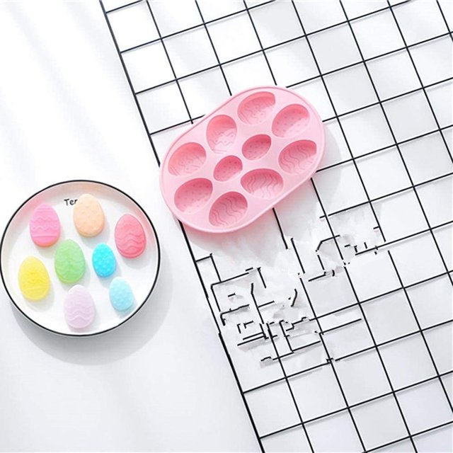 Molde de silicona para pastel Vhermosa 10 cavidades forma de huevo de Pascua