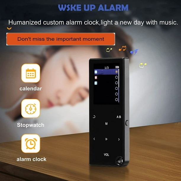 Lecteur MP3 16 Go Bluetooth 4.2 avec Haut-Parleur Puissant, Lecteur de Musique Sans Perte en Métal Supporte Enregistrement Radio FM Lecteur MP3 16 Go Bluetooth 4.2 avec Haut-Parleur Puissant, Lecteur de Musique Sans Perte en Métal Supporte Enregistrement Radio FM