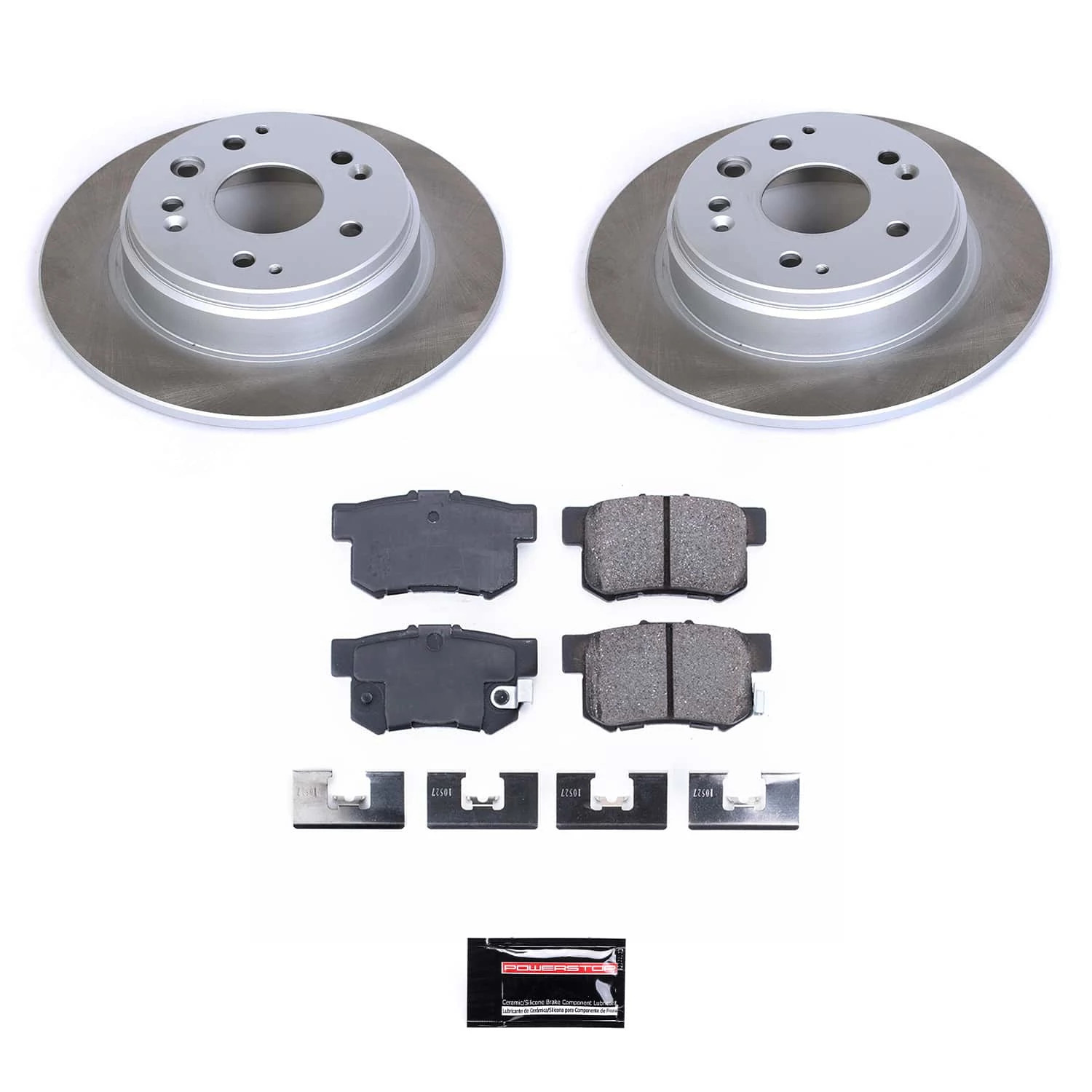 PowerStop Rear Semi-Coated Rotor and Low-Dust Ceramic Brake Pad Kit SC2308