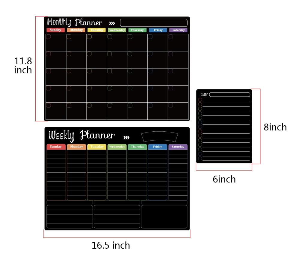 Buy dry erase calendar blackboard set of 3 magnetic calendars for