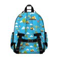 thumbnail image 3 of Excavator and Tree Blue Pattern Cute School Backpack Bag for School with Padded Back and Adjustable Shoulder Straps 15.25"x11.5"x5.25", 3 of 5