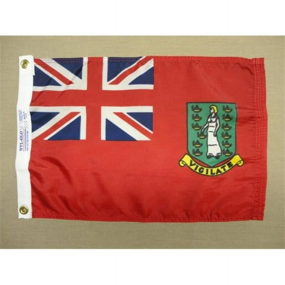 3 ft. x 5 ft. Nyl-Glo British Virgin Islands Flag with Red Background