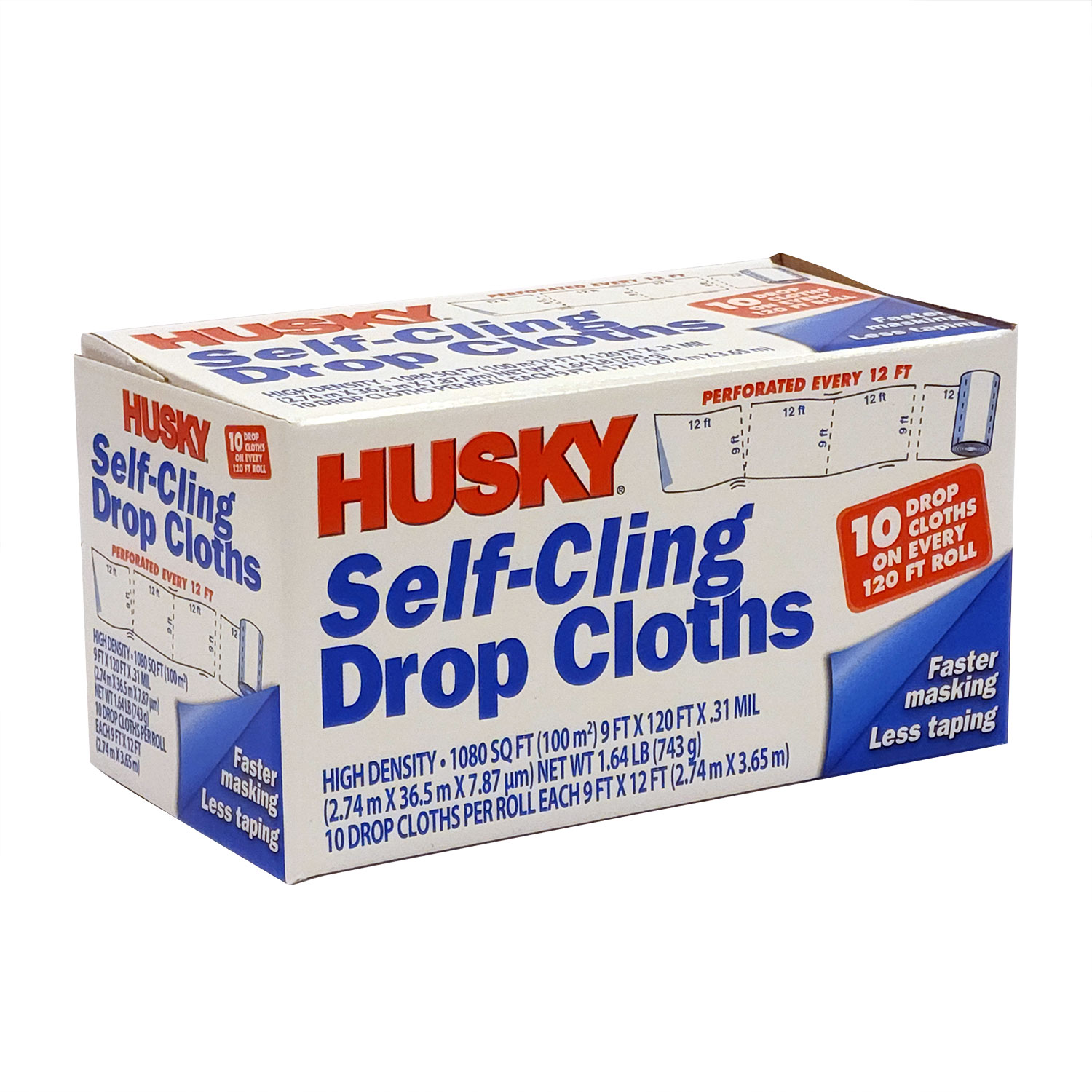 Husky 0.31 Mil Clear Drop Cloth, 9 ft. x 120 ft. photo 4