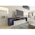 thumbnail image 3 of Milano 200 Floating TV Stand for TVs up to 90", Modern High Gloss 79" Entertainment Center, Wall Mounted TV Media Console with Storage Cabinets and LED Lights, 3 of 4