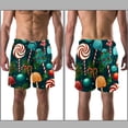 thumbnail image 3 of luoweisi Men's Beach Shorts Quick Dry Swim Trunks with Mesh Lining Christmas Candy XL, 3 of 5