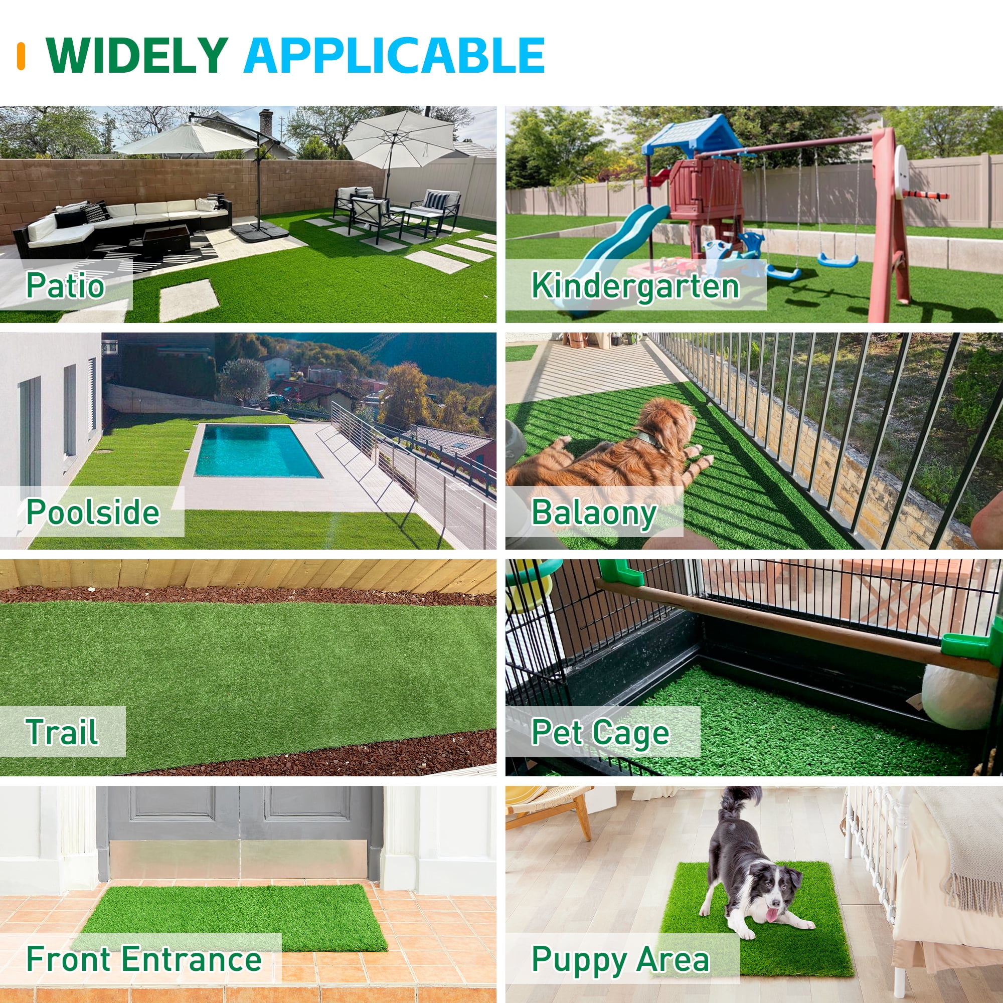 TrumanPick Waterproof Artificial Grass Turf 6.5 x 10 Ft Indoor Outdoor Garden Lawn Mat Fake Grass Rug for Pets, 1.38"H
