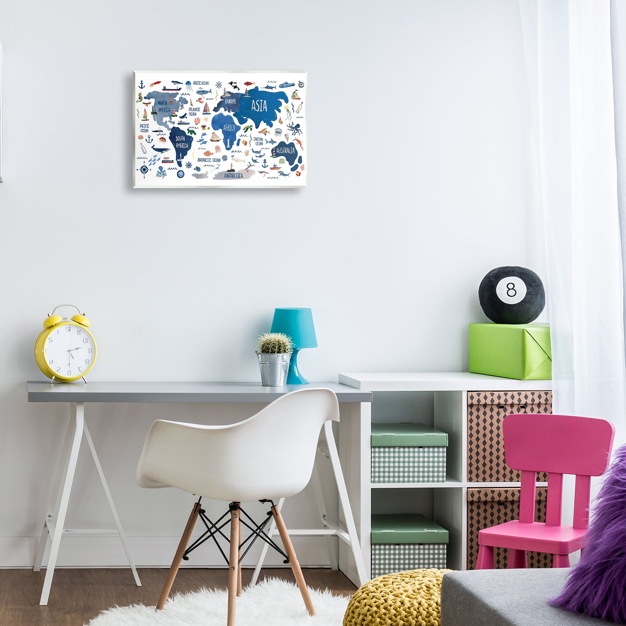 Stupell Industries Nautical Themed Map Travel & Places Painting Unframed Art Print Wall Art, 19 x 13