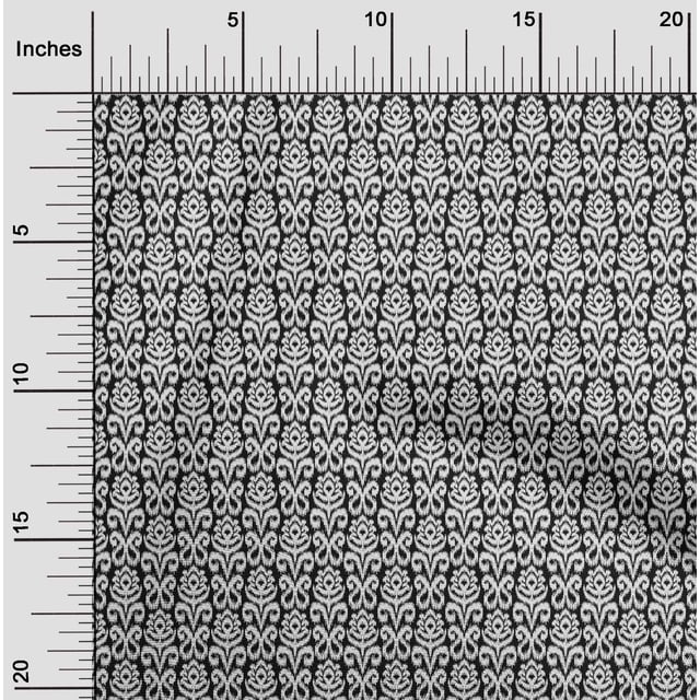 oneOone Polyester Lycra Fabric Paisley & Floral Ikat Printed Craft Fabric BTY 56 Inch Wide