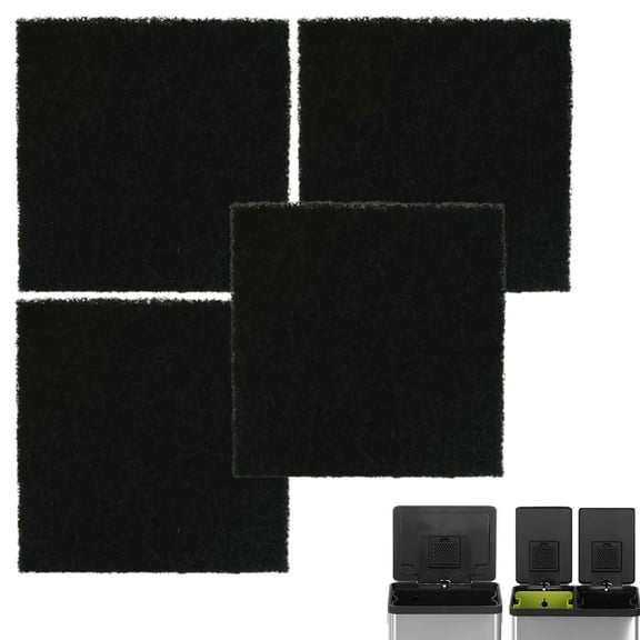 Qzbhct 4 Pack Activated Carbon Filters Compatible with SIMPLI-MAGIC Trash Can, 3.15 Inch x 3.15 Inch Trimmable Pads