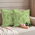 thumbnail image 2 of Vintage Green Outdoor Waterproof Pillow Covers, Retro Botanical Abstract Art Decorative Square Throw Pillowcase Sofa Cushion Sham for Patio/Couch/Chair, 20"x20" 2 Pack, 2 of 8