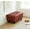 Red, variant on Caberryne 34" Leather Storage Ottoman,Leather Storage Ottoman with Lid Lifting Function Brown,Oversized Tufted Storage Coffee Table,Leather Storage for Living Room/Bedroom/Office