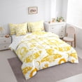 thumbnail image 2 of Homewish Goth Skull Moth 7-Piece Twin Bedding,Moon Floral Bedding Comforter Set,Yellow,Halloween Bed Set,Reversible, 2 of 8