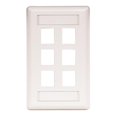 thumbnail image 1 of 6 Port Rear Loading Single Gang Face Plate, White, 1 of 1