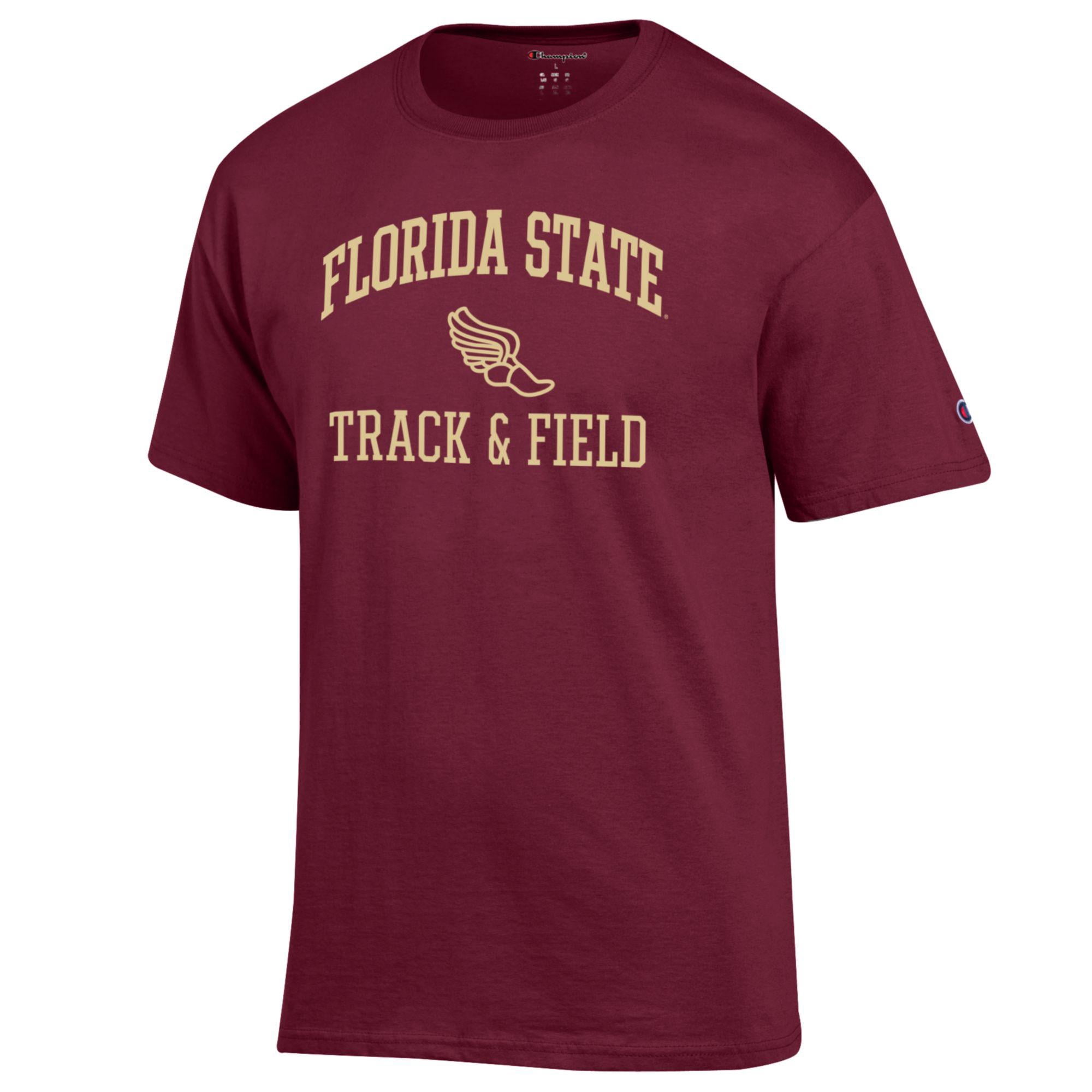 Men's Champion  Garnet Florida State Seminoles Track & Field Icon T-Shirt