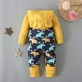 thumbnail image 6 of FAMTKT Unisex Newborn Infant Onesies Baby Boy Girl Rompers Long Sleeve Hooded Jumpsuit Toddler Fall Winter Clothes, Baby Jumpsuit( Yellow, 0-3 Months ), 6 of 8