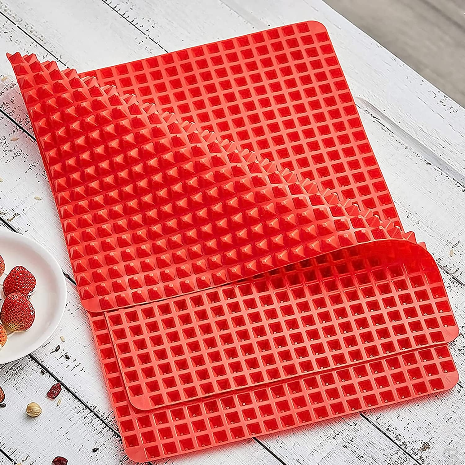 Pyramid Silicone Baking Mat, Non-Stick Cooking Mat,Healthy Fat Reducing Silicone Baking Sheet for Grilling BBQ, Roasting Pastry, Bacon Cooker Mats for