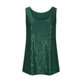 thumbnail image 6 of Plus Size Tank Tops for Women Sleeveless Round Neck Sequin Casual Tank Green XXXXXL, 6 of 6