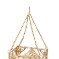 thumbnail image 3 of DecMode 36" Gold Metal Indoor Outdoor Arabesque Geometric Windchime with Glass Beads and Cone Bells, 3 of 8