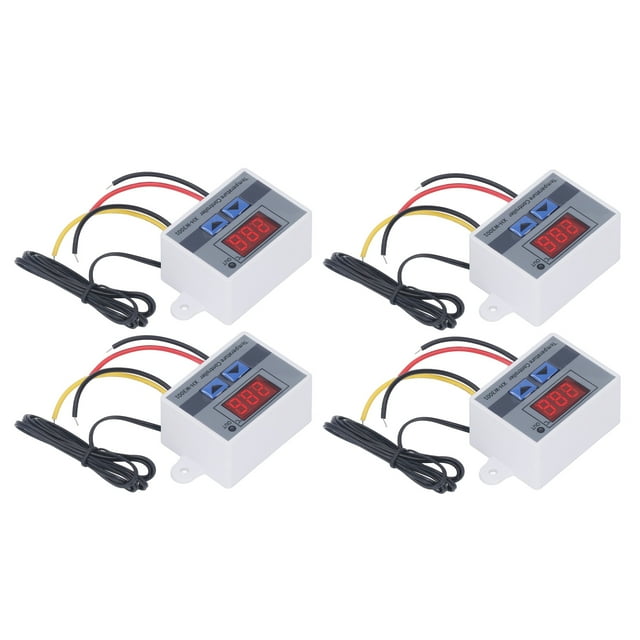 Temperature Control Switch,4PCS LED Digital Temperature LED Display Temperature Controller Digital Temperature Controller Finest Materials