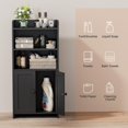 thumbnail image 4 of Gabinete de almacenamiento para baño Homhedy 20 x 37 x 79 cm negro, 4 of 9