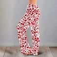 thumbnail image 2 of Garbnen Valentines Pajama Pants Red Heart Printed Wide Leg Womens Sleep Pants Drawstring Spring Summer Heart Pj Pants, 2 of 5