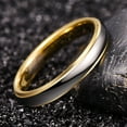 thumbnail image 2 of NUNCAD 4mm Tungsten Rings for Men Women Gold Silver Two-Tone Wedding Bands Step Edges Comfort Fit Size 5-12, 2 of 5