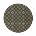 thumbnail image 1 of Abstract Mouse Pad for Computers, Retro Tribal Inspired Geometric Design with Circular Shapes and Squares, Round Non-Slip Thick Rubber Modern Gaming Mousepad, 8" Round, Multicolour, by Ambesonne, 1 of 2