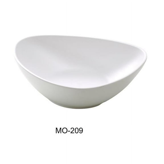 Yanco MO-209 9 in. Moderne Melamine Triangle & Soup Plate, White - 36 oz - Pack of 24
