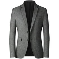 SWSMCLT Men's Single Breasted Blazer Casual Blazer Jacket Business Casual Suit Jacket Cozy Two Button Grey 40