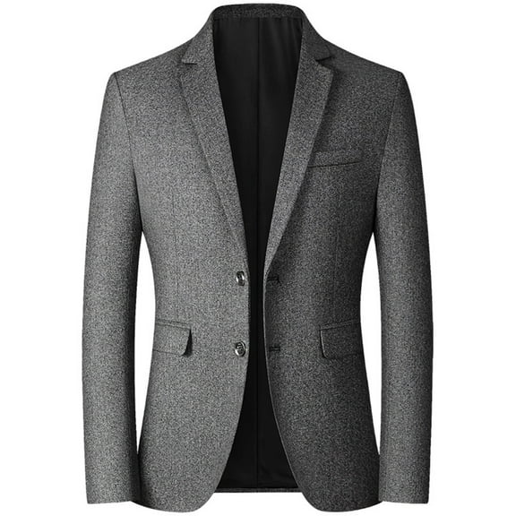 SWSMCLT Men's Single Breasted Blazer Casual Blazer Jacket Business Casual Suit Jacket Cozy Two Button Grey 40