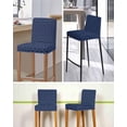 thumbnail image 5 of Navy Blue Bar Stool Covers Set of 4, Geometric Leaf Diamond Plaid Abstract Check Stretch Washable Bar Chair Covers with Backs, Removable Pub Counter Height Chair Cover for Kitchen Dining Room Cafe, 5 of 7