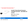 thumbnail image 2 of Variable Timing Solenoid Connector - Compatible with 2004 - 2005 BMW 545i 4.4L V8, 2 of 2