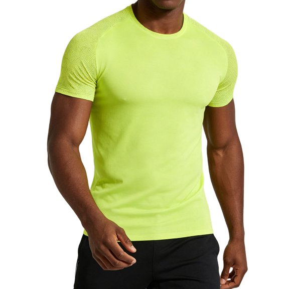 Xdegoge Mens Muscle Fit Workout Shirts Short Sleeve Crewneck Athletic Performance Tees Lightweight Stretchy Gym Bodybuilding Activewear Tops For Running Fitness Training