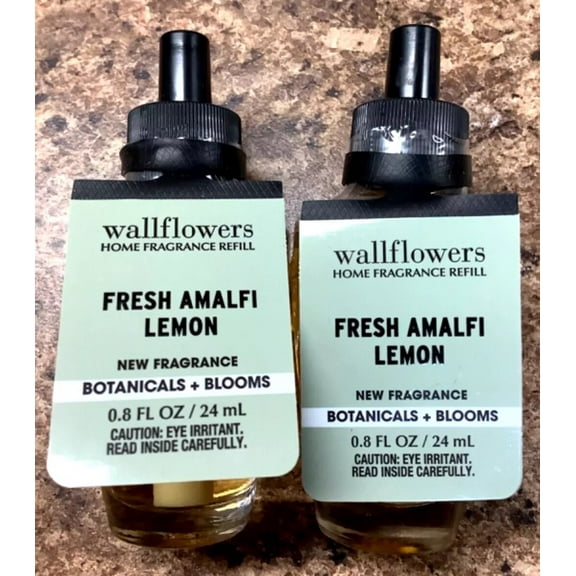 Bath and Body Works Fresh Amalfi Lemon Wallflowers Home Fragrance Refill, 2 Pack, Total Net 1.6 Fl Oz