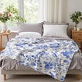 thumbnail image 3 of Lotus Karen Floral Fleece Throw Blanket 50x60 Inches - Colorful Wildflowers Botanical Print Blanket Gifts for Women Soft Cozy Lightweight Throws for Bed Sofa Couch Decorative, 3 of 7
