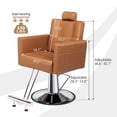 thumbnail image 5 of KtaxonHydraulic Barber Chair, 330 lbs  Heavy Duty Capacity Reclining Salon Stool, Brown Leather, 5 of 9