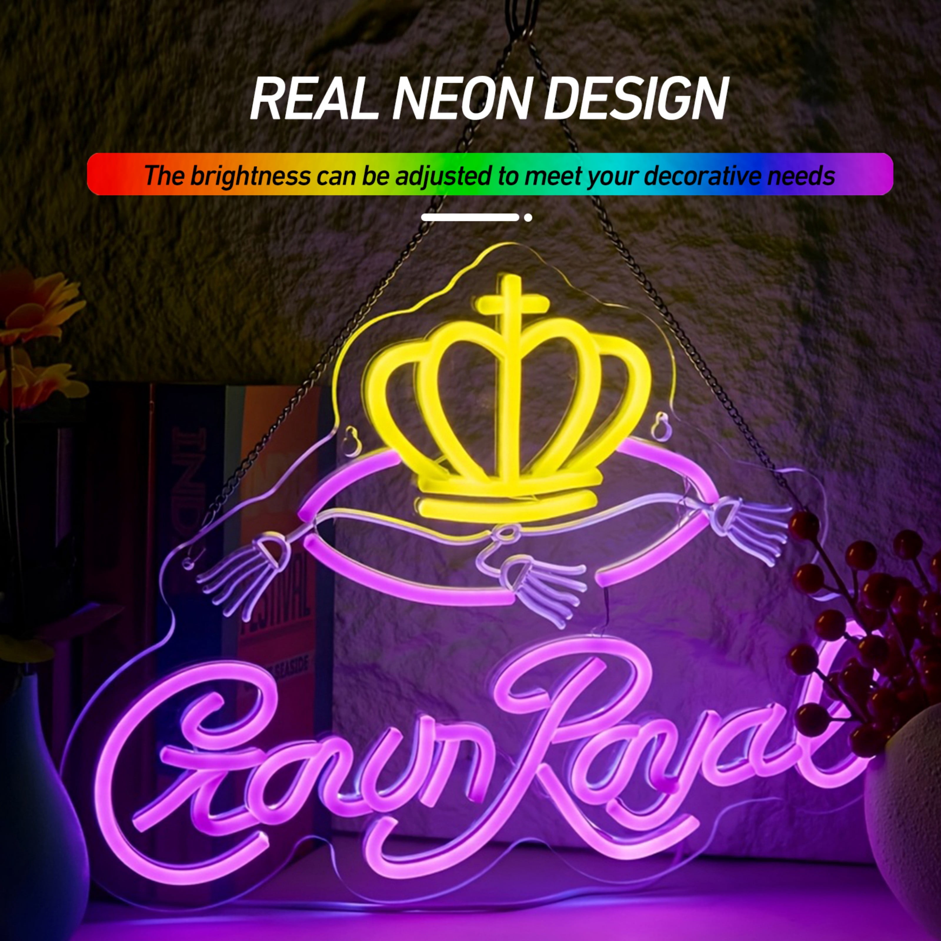 UPONRAY Whisky Neon Signs, 16.5"*12.2" Dimmable & USB-Powered LED Neon Light, Stylish Wall Decor for Bar, Party, Restaurant, Living Room, Man Cave