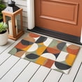 thumbnail image 5 of 2x3 Washable Entryway Rug, Mid-Century Modern Non-Slip Area Rug for Front Door Kitchen Bathroom, Abstract Geometric Semicircle Green Indoor Floor Mat for Home Decor, 5 of 9