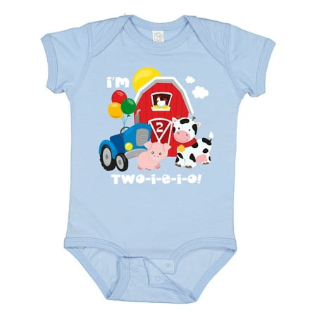 

Inktastic TWO-I-E-I-O 2nd Birthday Gift Baby Boy or Baby Girl Bodysuit