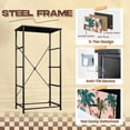 thumbnail image 4 of 4 Drawer Vertical Storage Dresser Tropical Hawaii Surf Beach Pink Palm Tree Beach men Playing with Wood Top Fabric Pull Drawers, 4 of 8