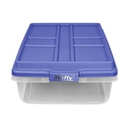(2 pack) Hefty 40 Quart Clear Latched Storage Bin with HI-RISE Blue Lid