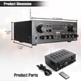 thumbnail image 3 of Amplificador de audio doméstico Karaoke Pyle de 2 canales con Bluetooth, 3 of 8