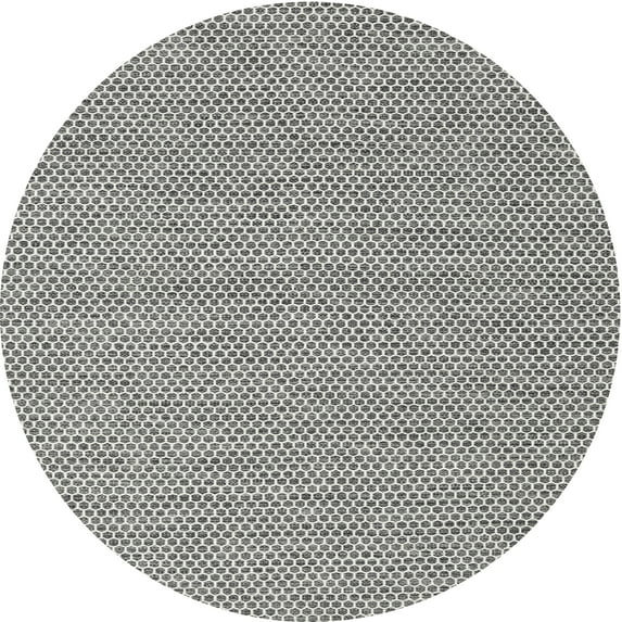 Ahgly Company Machine Washable Indoor Round Contemporary Gray Area Rugs, 4' Round