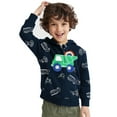thumbnail image 2 of POPTEM Toddler Boys Sweatshirt Truck Hoodies with Pocket Zip-up Jacket for Kids Fall Clothes Navy Blue 3T, 2 of 9